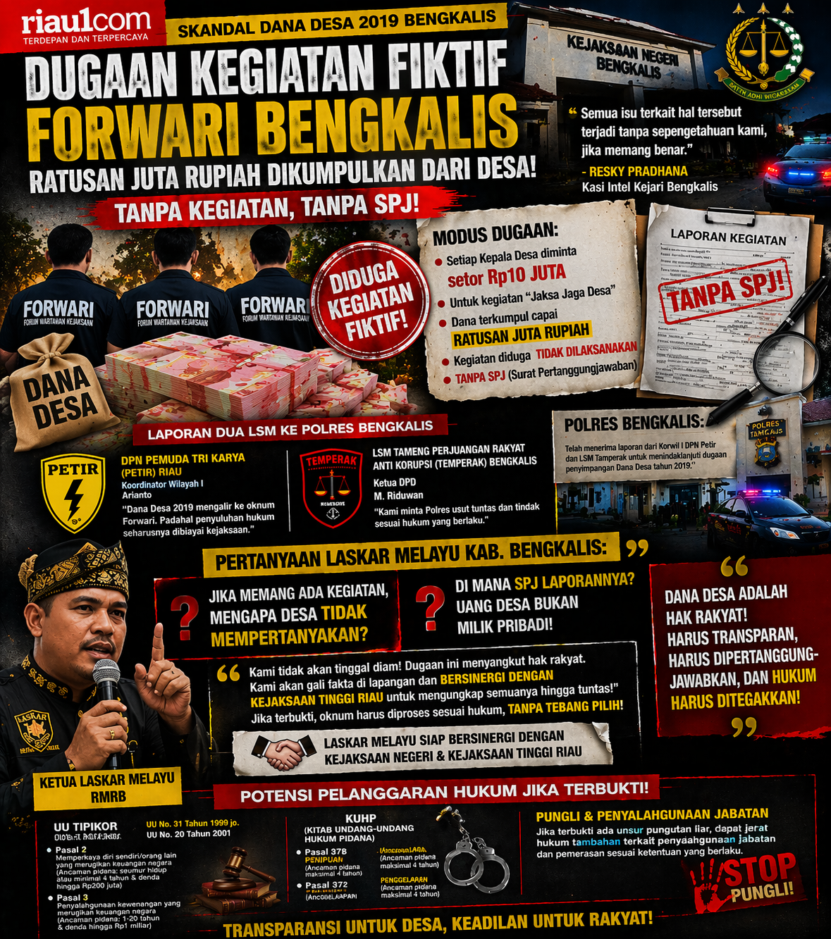 Media Riau1.com Ungkap Dugaan Kegiatan Fiktif Forwari Bengkalis, Laskar Melayu  Siap Kawal Hingga Tuntas