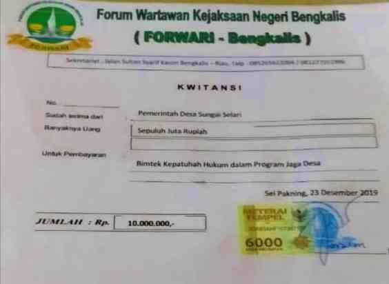 “Sorotan pada Kwitansi Bimtek, Laskar Melayu RMRB Tegaskan Masih Tahap Penelusuran”