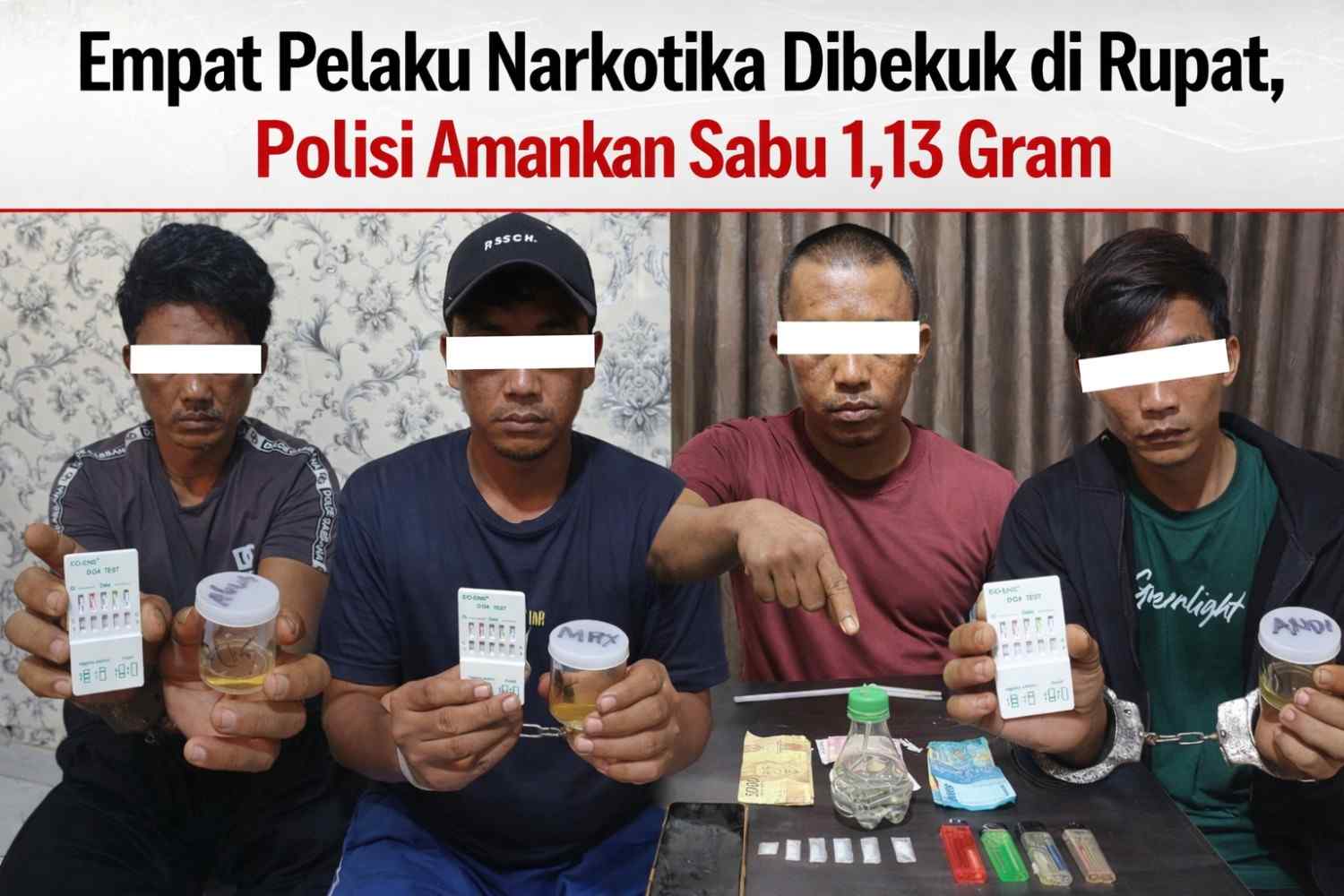 Bandar dan Tiga Pengguna Diduga Terlibat, Kasus Sabu Terbongkar di Rupat