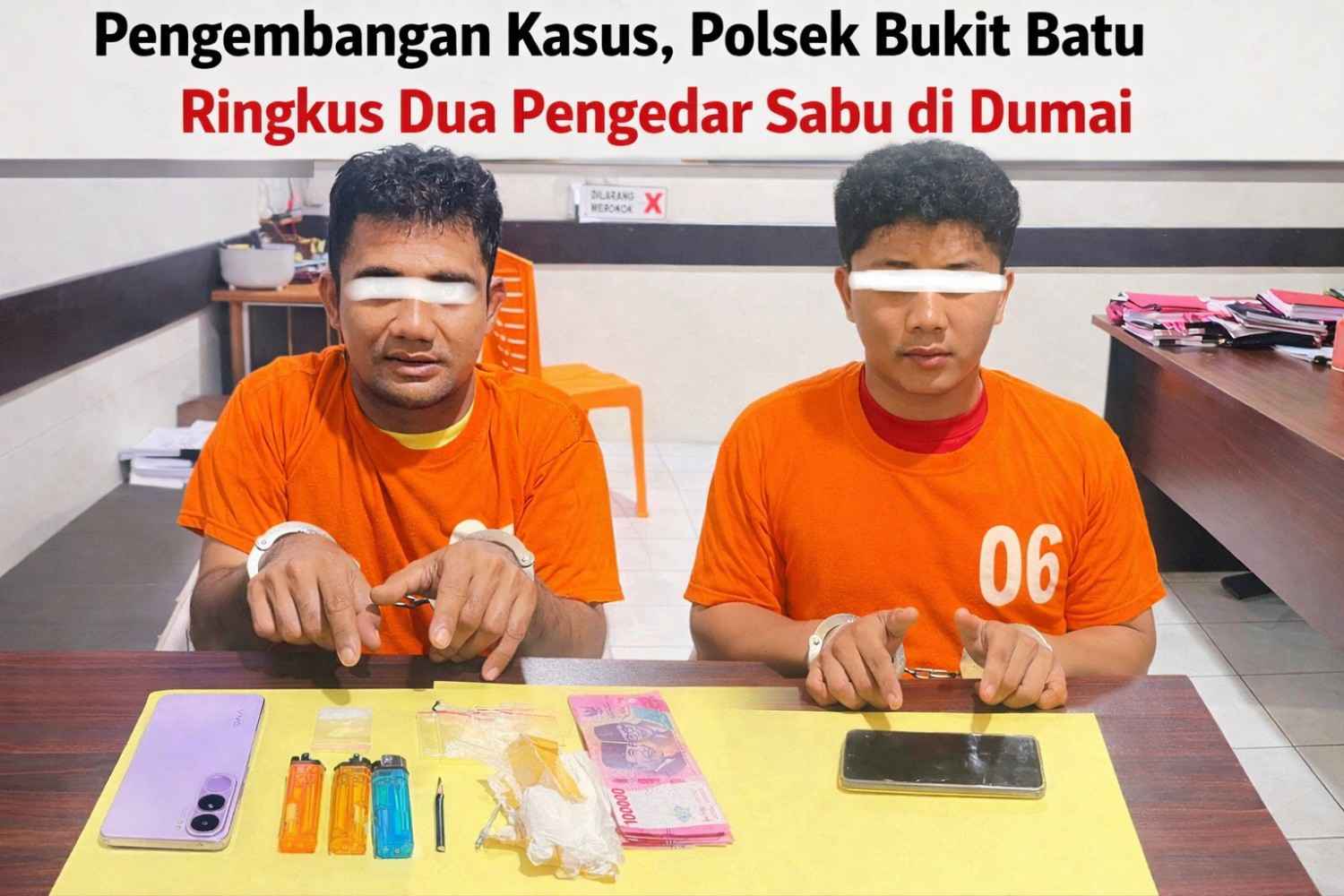 “Pengembangan Kasus! Dua Pengedar Sabu Diciduk Polsek Bukit Batu di Dumai”