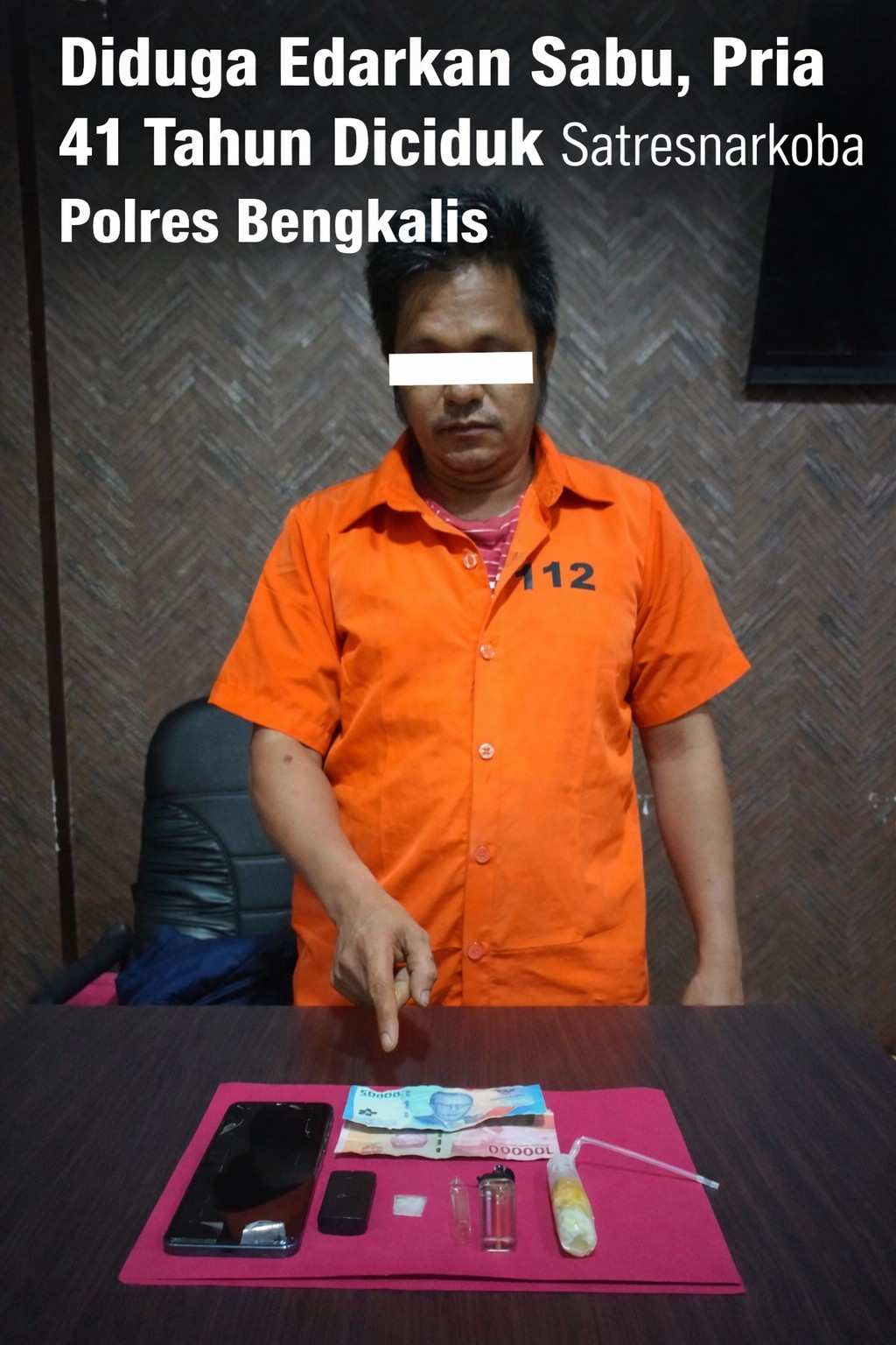 “Diduga Edarkan Sabu, Pria 41 Tahun Diciduk Satresnarkoba Polres Bengkalis”