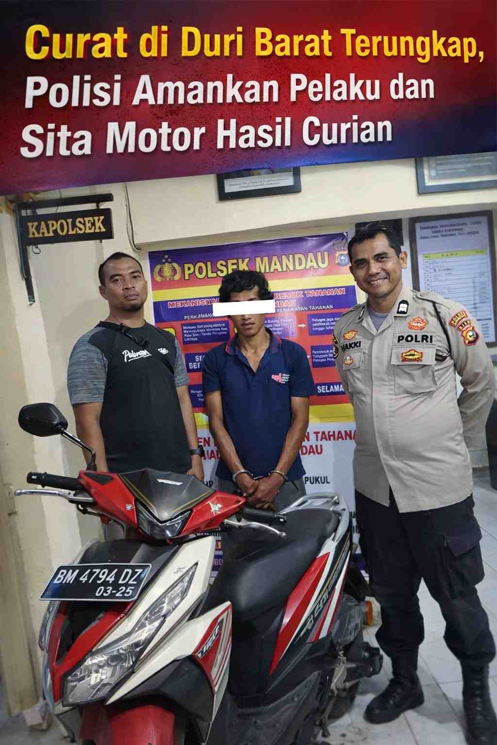 Curat di Duri Barat Terungkap, Polisi Amankan Pelaku dan Sita Motor Hasil Curian