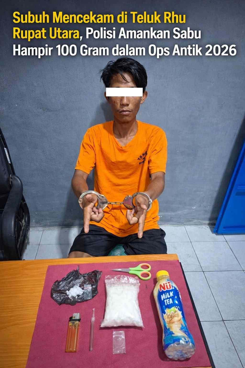 Subuh Mencekam di Teluk Rhu Rupat Utara, Polisi Amankan Sabu Hampir 100 Gram dalam Ops Antik 2026