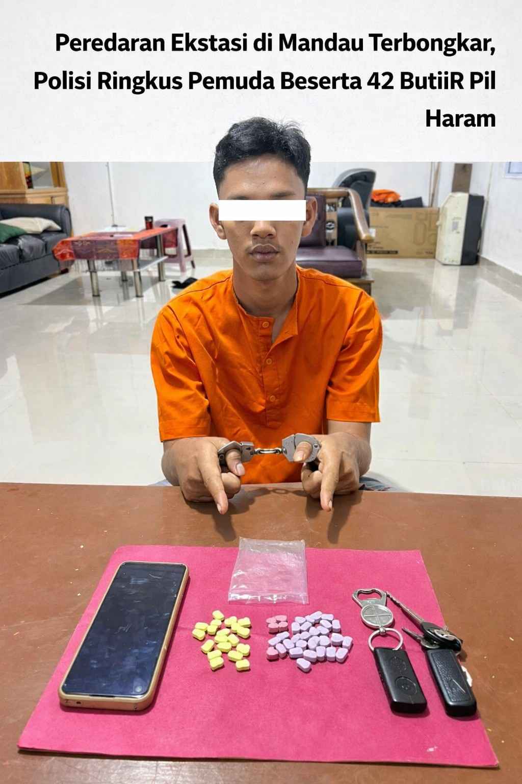 Peredaran Ekstasi di Mandau Terbongkar, Polisi Ringkus Pemuda Beserta 42 Butir Pil Haram