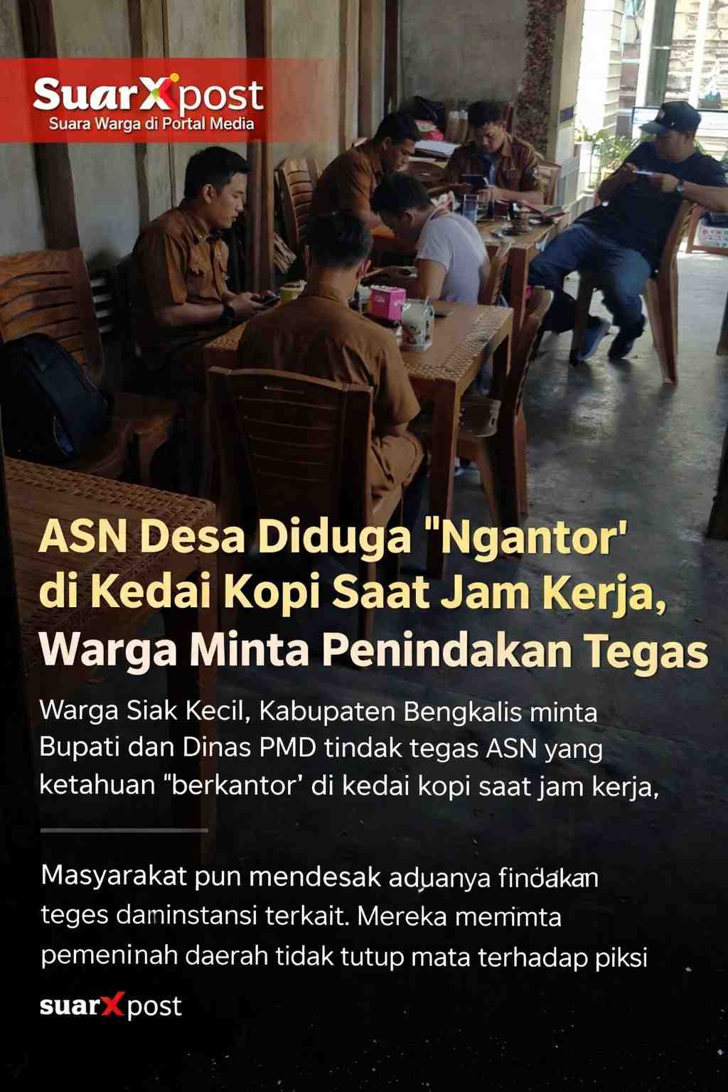 ASN Desa Diduga Habiskan Jam Kerja di Kedai Kopi, Warga Minta Penindakan Tegas