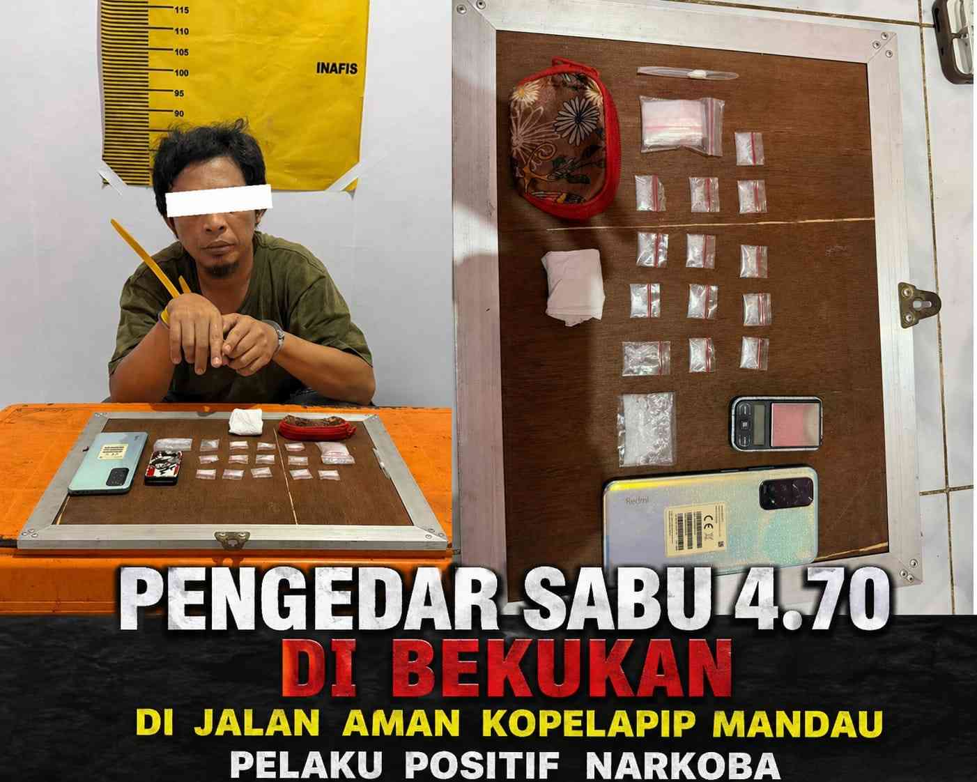 Pengedar Sabu 4,70 Gram Dibekuk di Jalan Aman Kopelapip Mandau, Pelaku Positif Narkoba