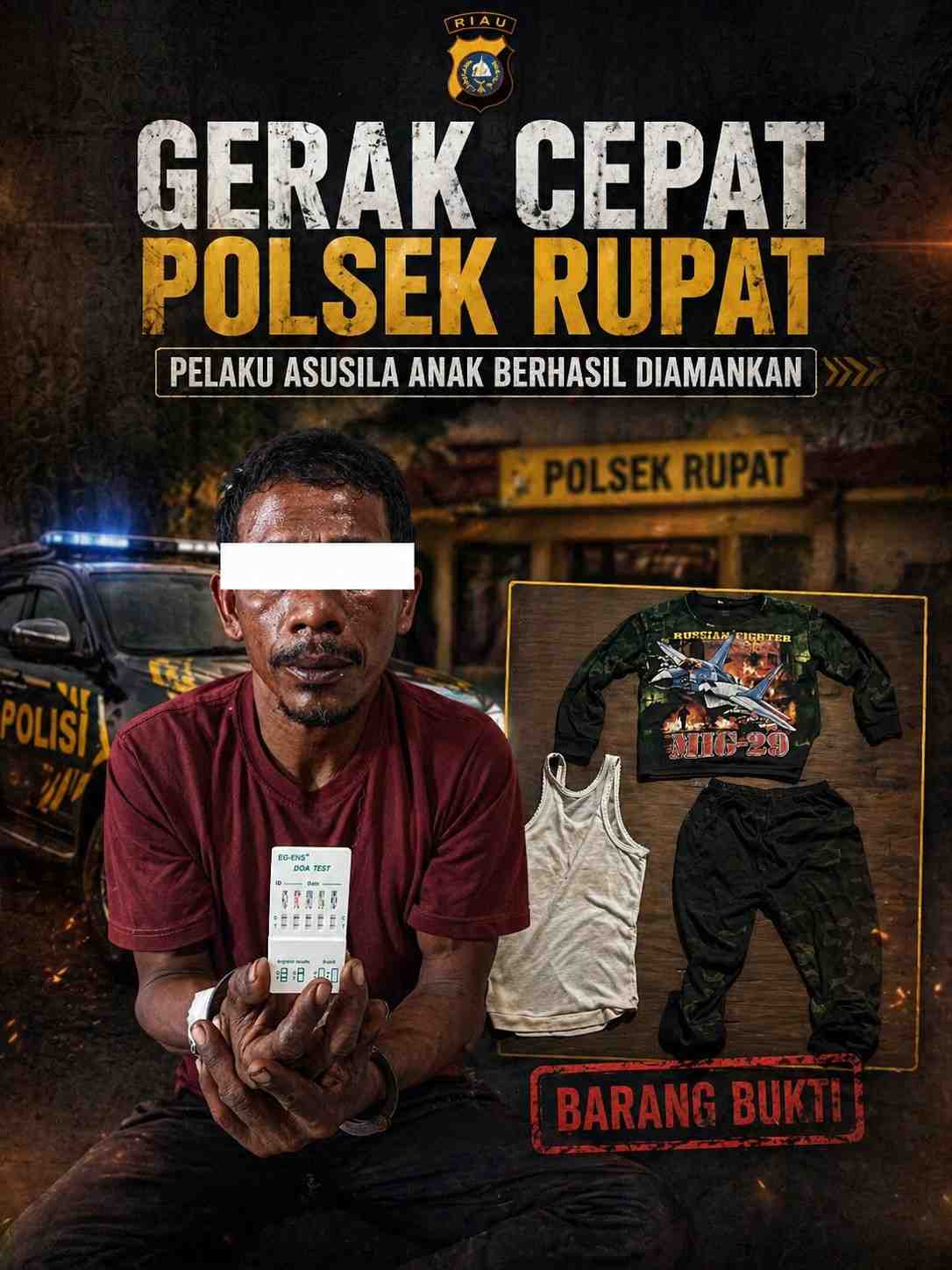 Gerak Cepat Polsek Rupat, Pelaku Asusila Anak Berhasil Diamankan