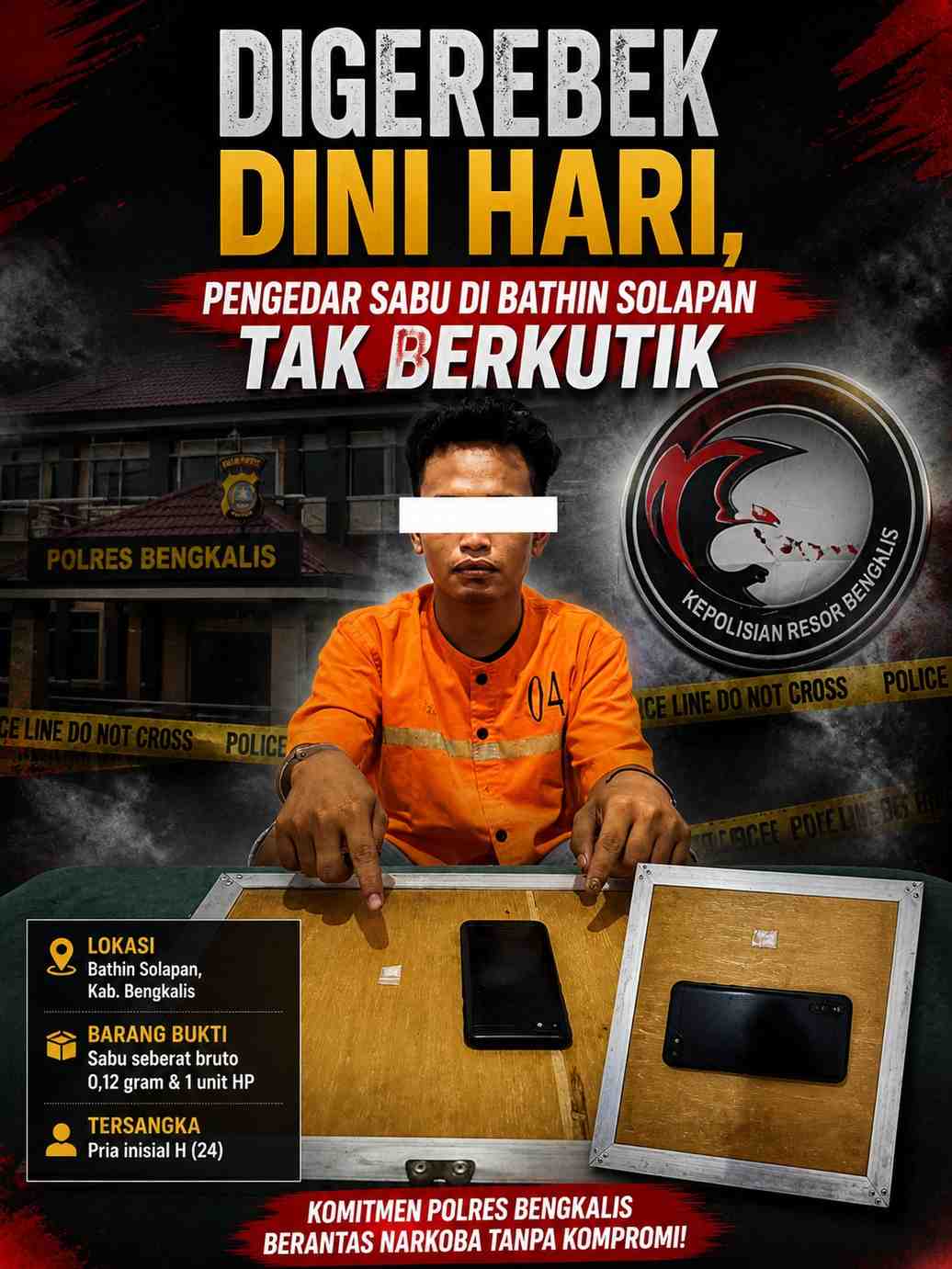 Digerebek Dini Hari, Pengedar Sabu di Bathin Solapan Tak Berkutik