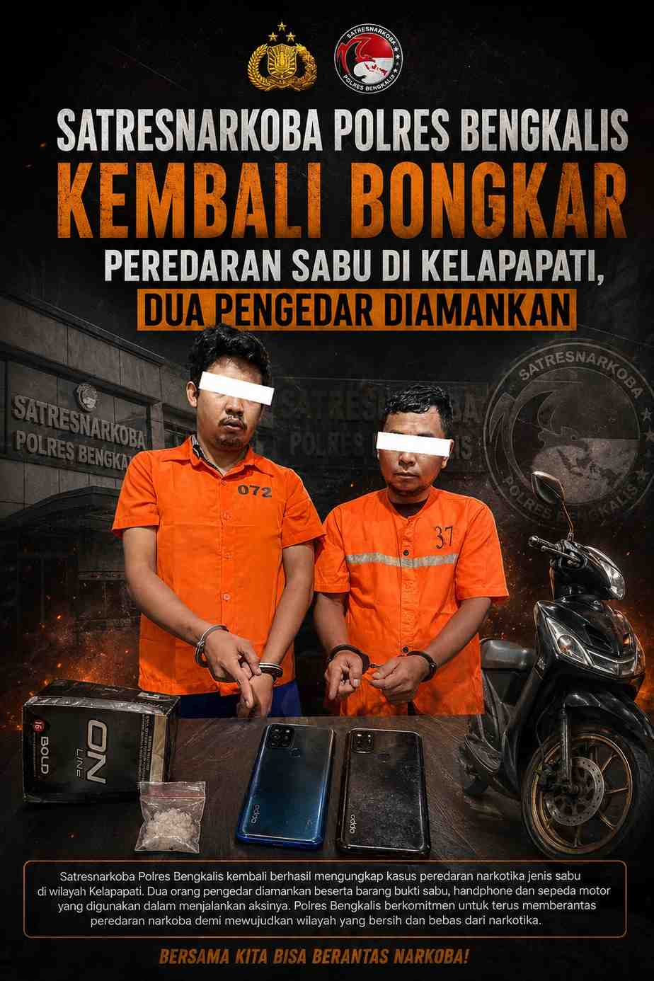 Satresnarkoba Polres Bengkalis Kembali Bongkar Peredaran Sabu di Kelapapati, Dua Pengedar Diamankan