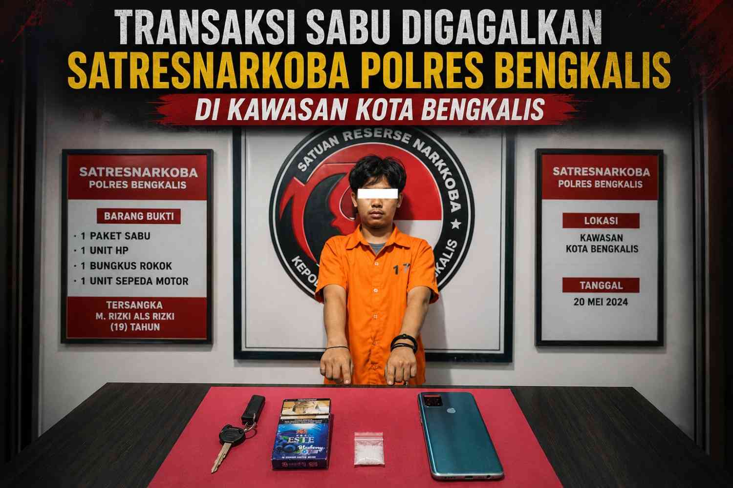Transaksi Sabu Digagalkan Satresnarkoba Polres Bengkalis di Kawasan Kota Bengkalis