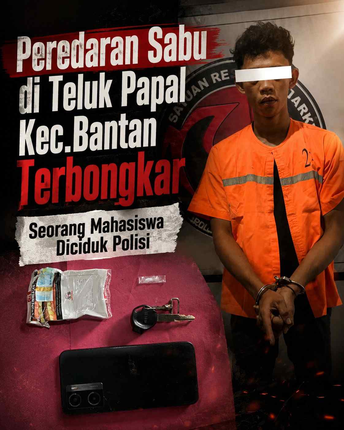 Peredaran Sabu di Teluk Papal Kec.Bantan Terbongkar, Seorang Mahasiswa Diciduk Polisi