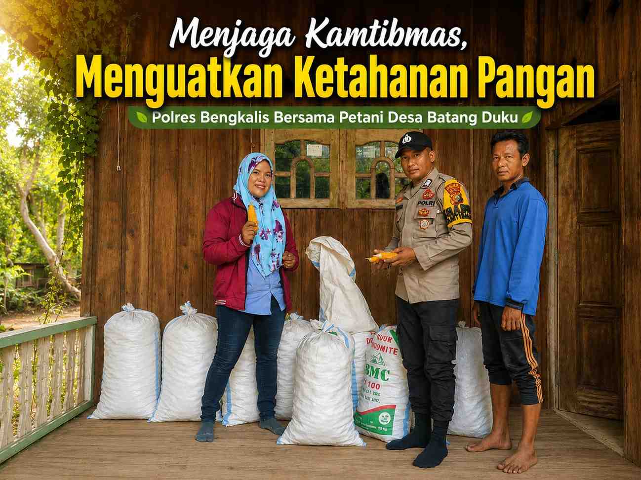 Menjaga Kamtibmas, Menguatkan Ketahanan Pangan — Polres Bengkalis Bersama Petani Desa Batang Duku