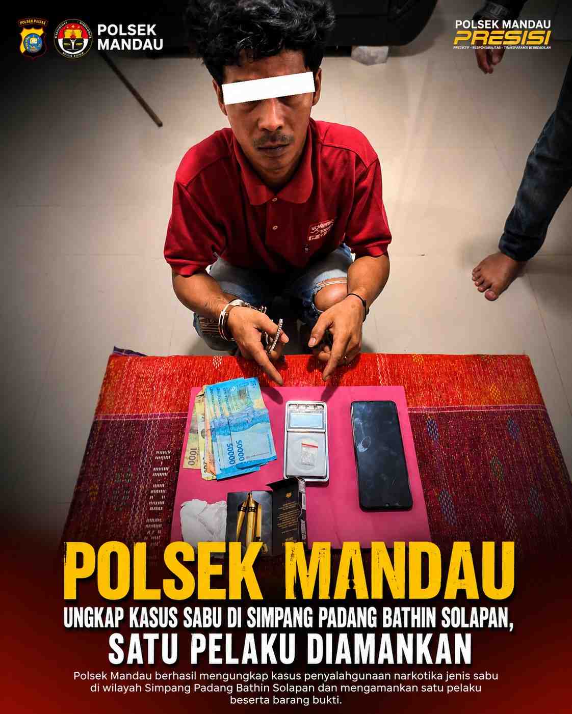 Polsek Mandau Ungkap Kasus Sabu di Simpang Padang Bathin Solapan, Satu Pelaku Diamankan