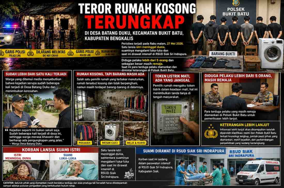 Misteri Teror Rumah Kosong di Batang Duku, Lansia Tewas dan Sejumlah Remaja Dikabarkan Diamankan