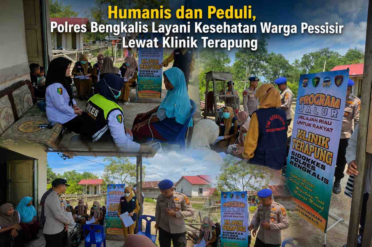 Humanis dan Peduli, Polres Bengkalis Layani Kesehatan Warga Pesisir Lewat Klinik Terapung