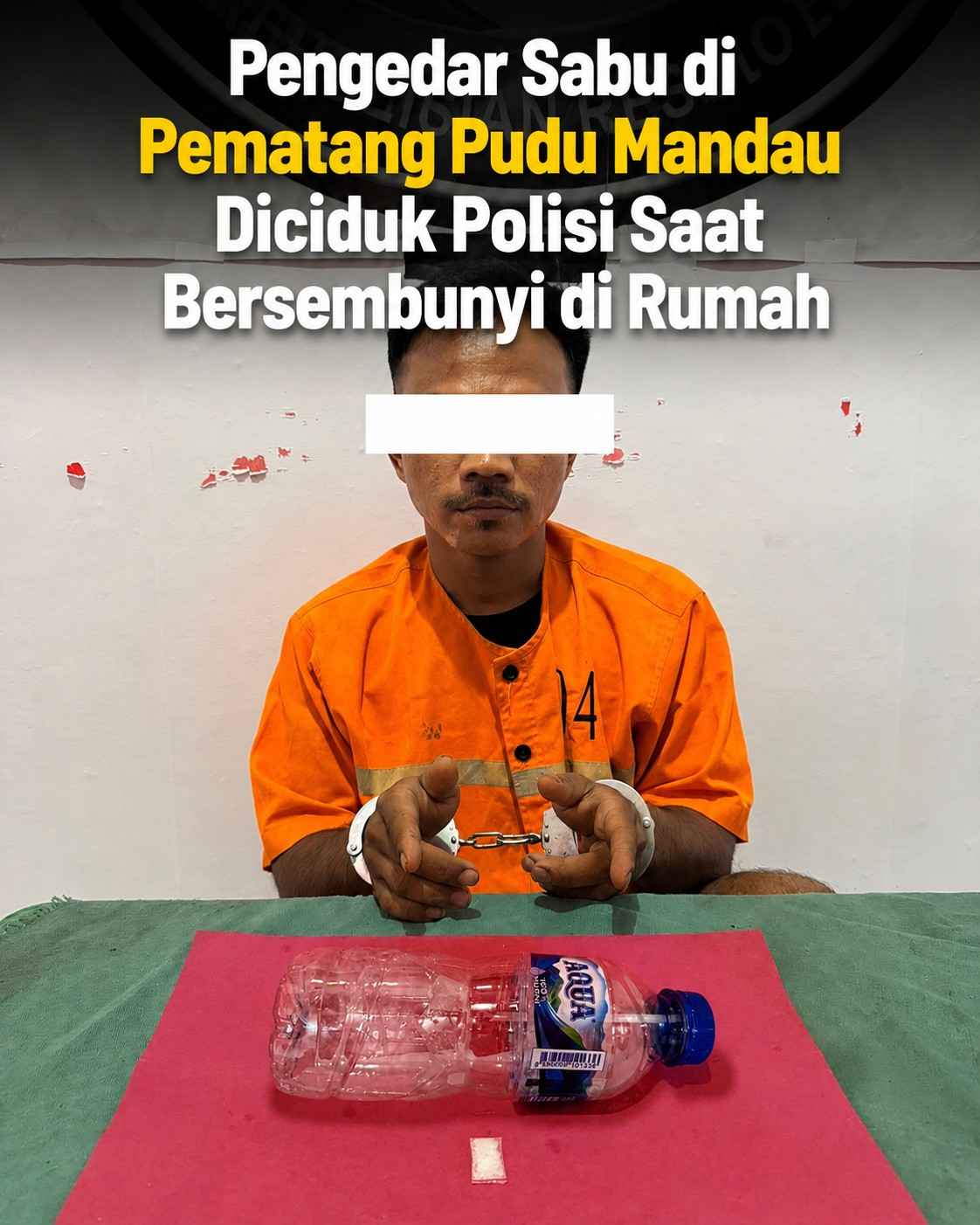 Pengedar Sabu di Pematang Pudu Mandau Diciduk Polisi Saat Bersembunyi di Rumah
