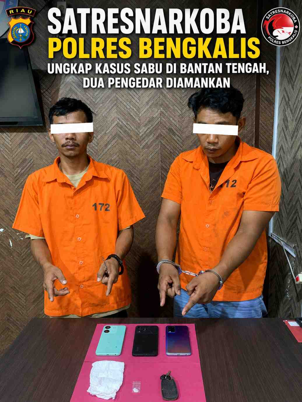 Satresnarkoba Polres Bengkalis Ungkap Kasus Sabu di Bantan Tengah, Dua Pengedar Diamankan