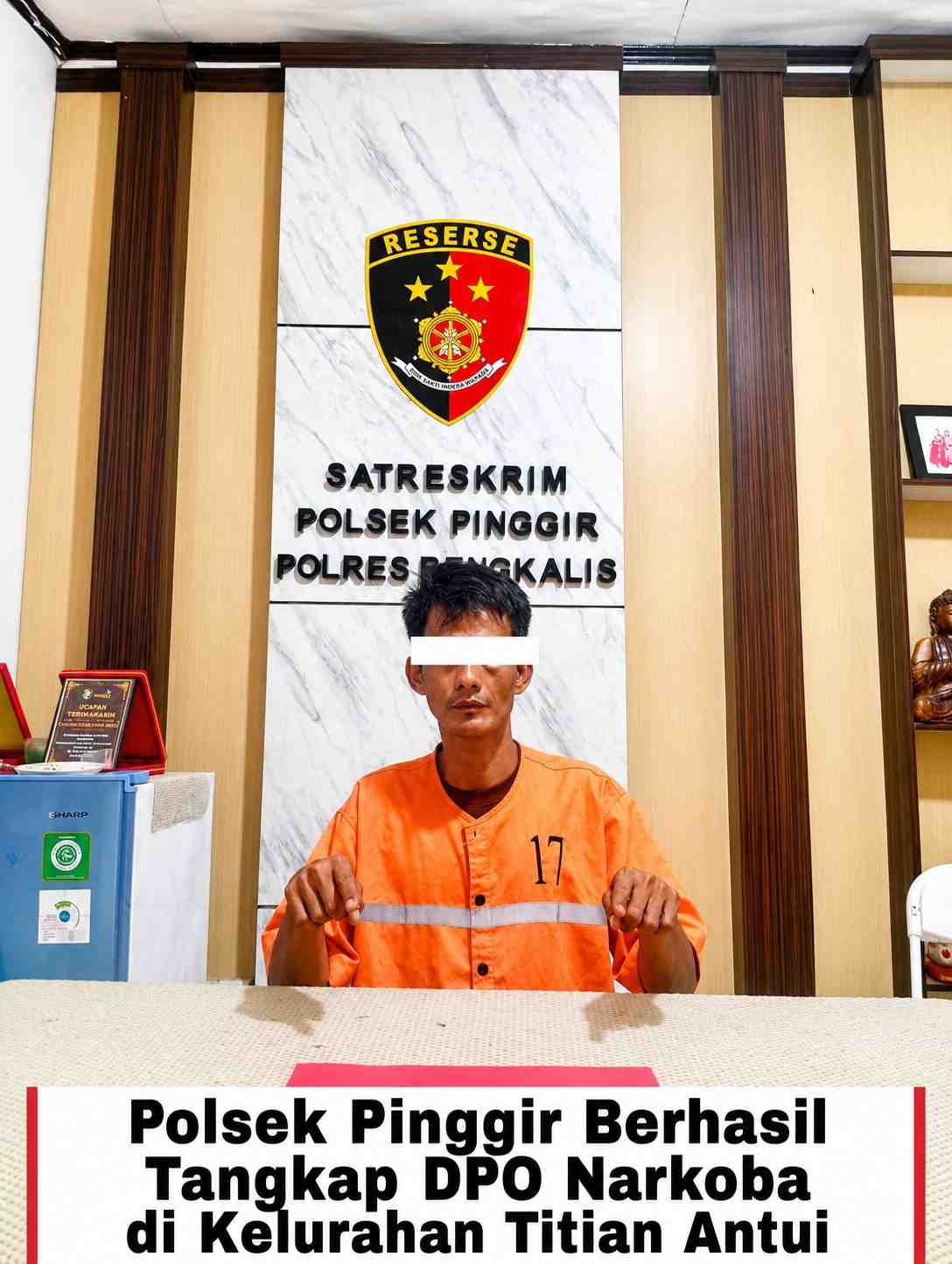 Polsek Pinggir Berhasil Tangkap DPO Narkoba di Kelurahan Titian Antui