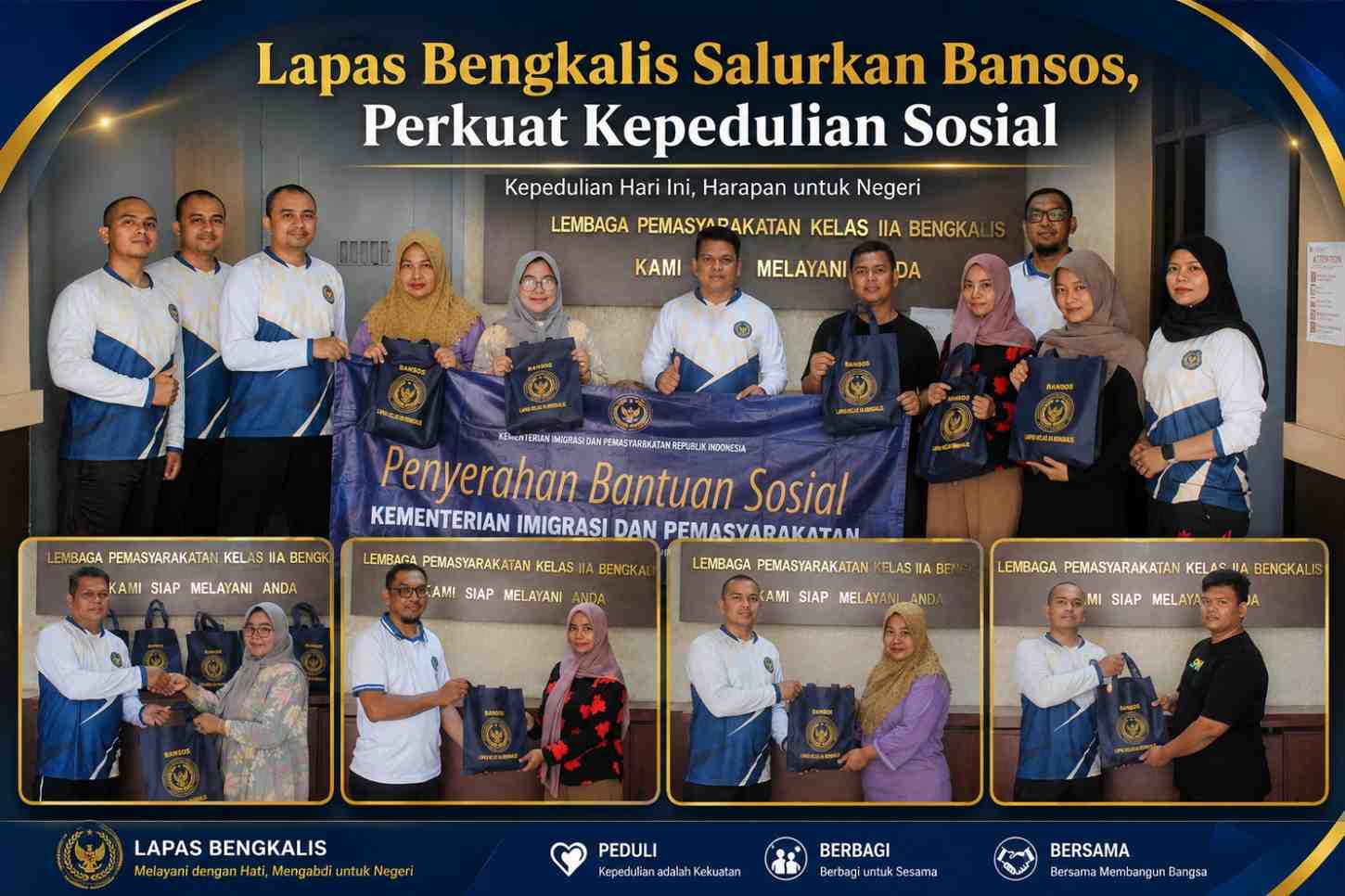 Lapas Bengkalis Salurkan Bansos, Perkuat Kepedulian Sosial