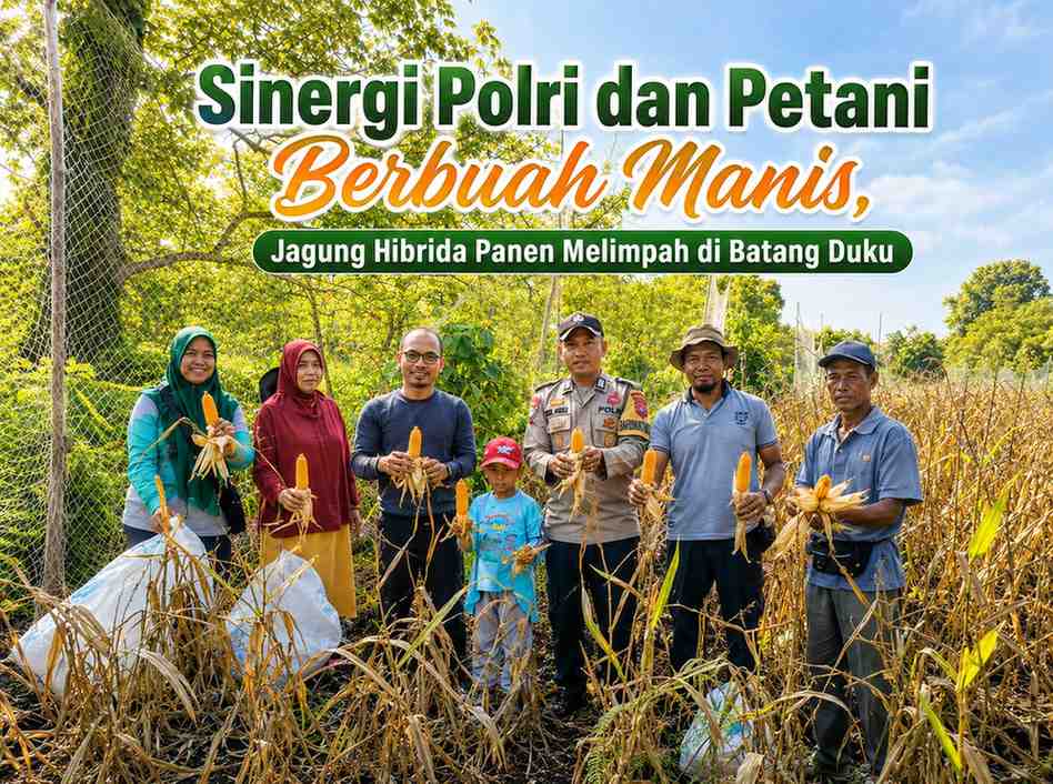 Sinergi Polri dan Petani Berbuah Manis, Jagung Hibrida Panen Melimpah di Batang Duku