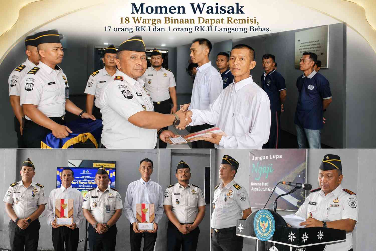 Momen Waisak 18 Warga Binaan Dapat Remisi, 17 orang RK.I dan 1 orang RK.II Langsung Bebas.
