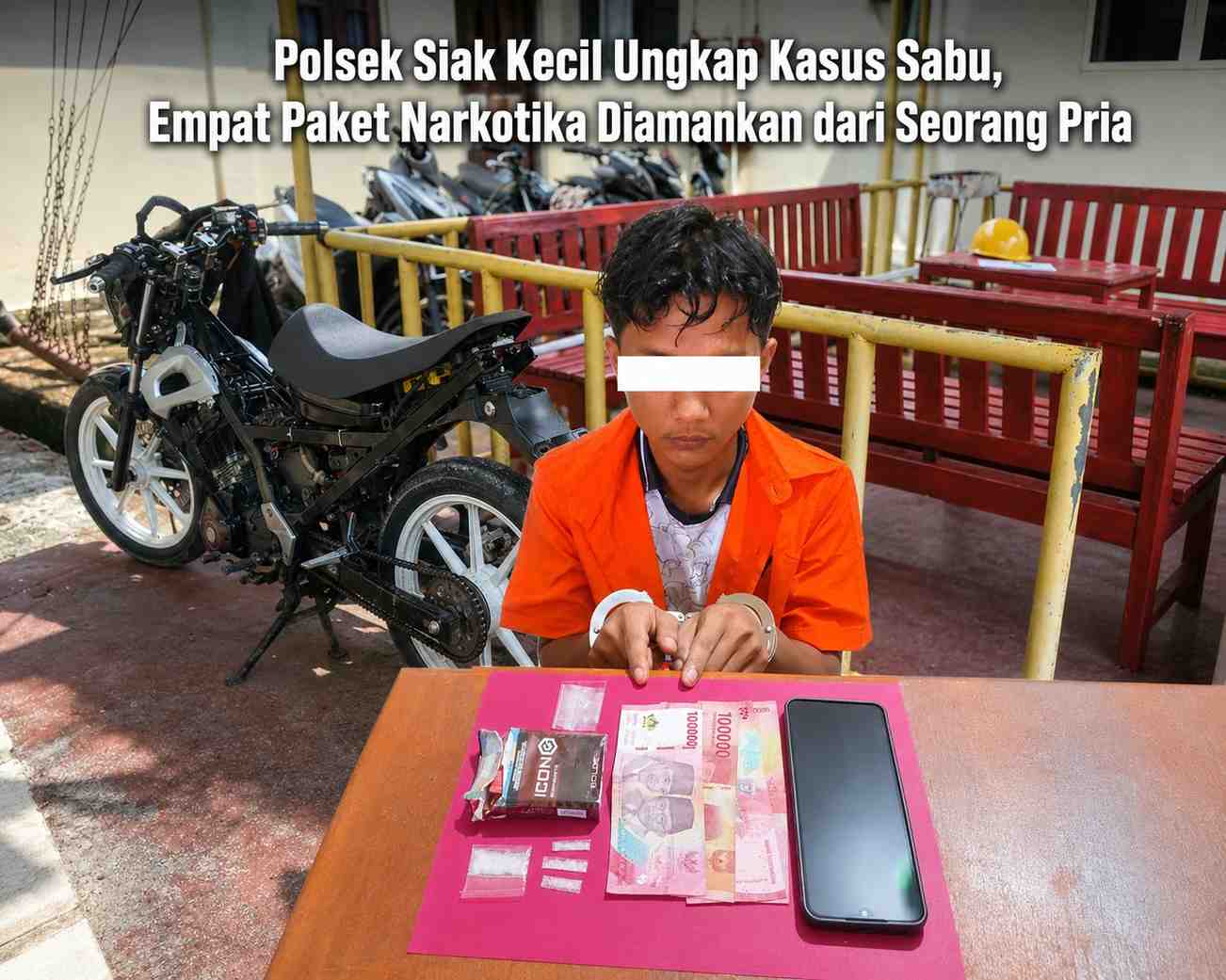 Polsek Siak Kecil Ungkap Kasus Sabu, Empat Paket Narkotika Diamankan dari Seorang Pria