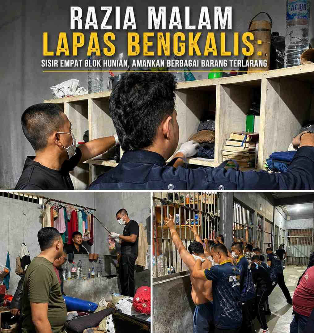 Razia Malam Lapas Bengkalis: Sisir Empat Blok Hunian, Amankan Berbagai Barang Terlarang