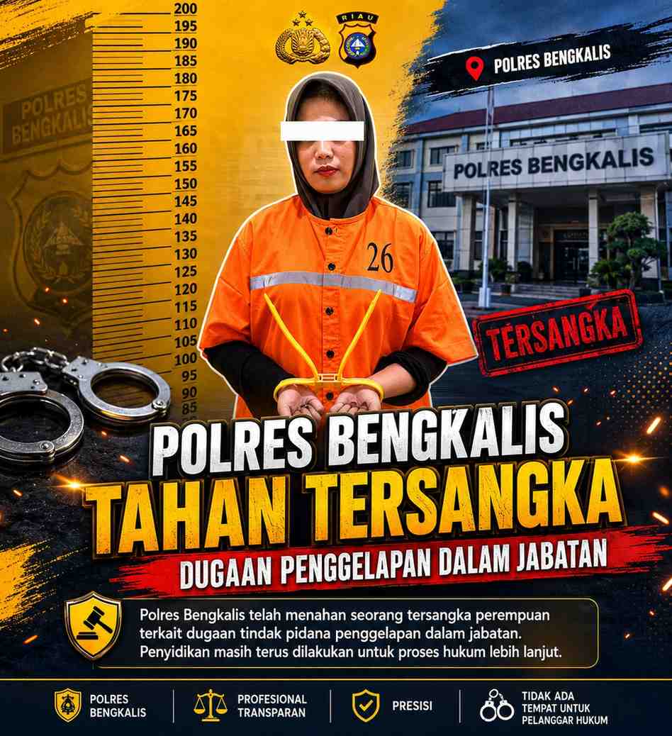 Polres Bengkalis Tahan Tersangka Dugaan Penggelapan dalam Jabatan