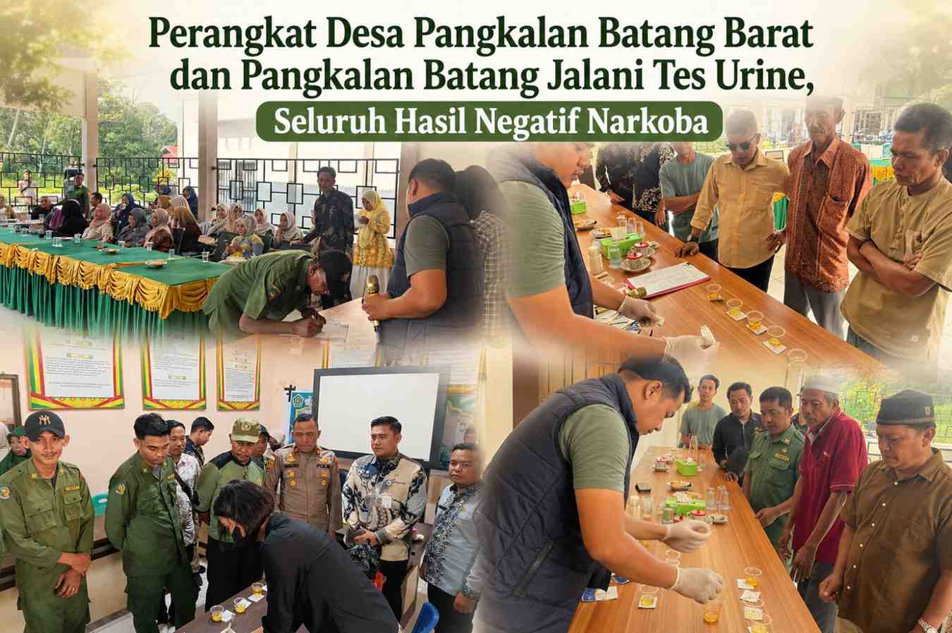 Perangkat Desa Pangkalan Batang Barat dan Pangkalan Batang Jalani Tes Urine, Seluruh Hasil Negatif Narkoba
