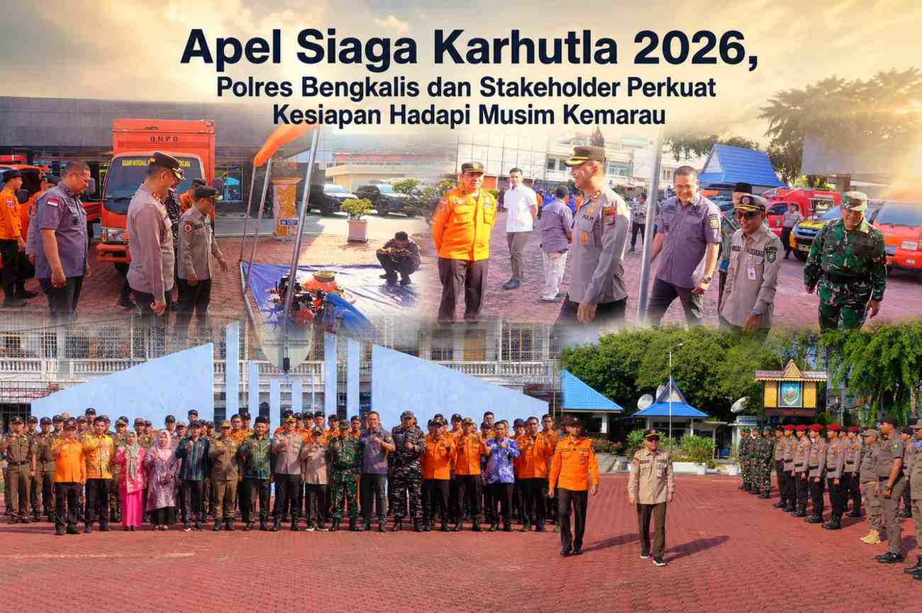 Apel Siaga Karhutla 2026, Polres Bengkalis dan Stakeholder Perkuat Kesiapan Hadapi Musim Kemarau
