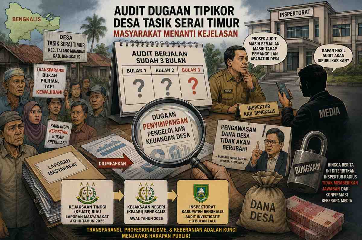 Bungkamnya Inspektorat Picu Tanda Tanya, Audit Dugaan Korupsi Desa Tasik Serai Timur Disorot