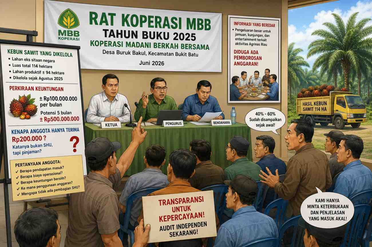 RAT Koperasi MBB Tuai Kritik, Anggota Pertanyakan Hasil Pengelolaan Kebun Sawit 114 Hektare