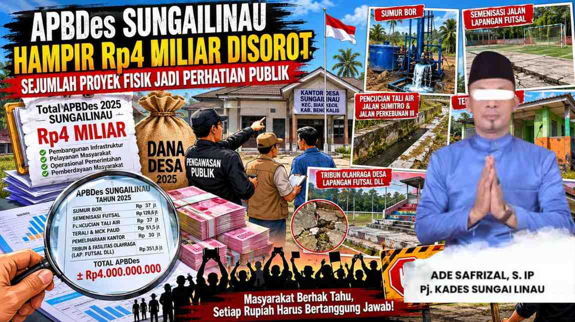 APBDes Sungailinau Hampir Rp4 Miliar Disorot, Sejumlah Proyek Fisik Jadi Perhatian Publik