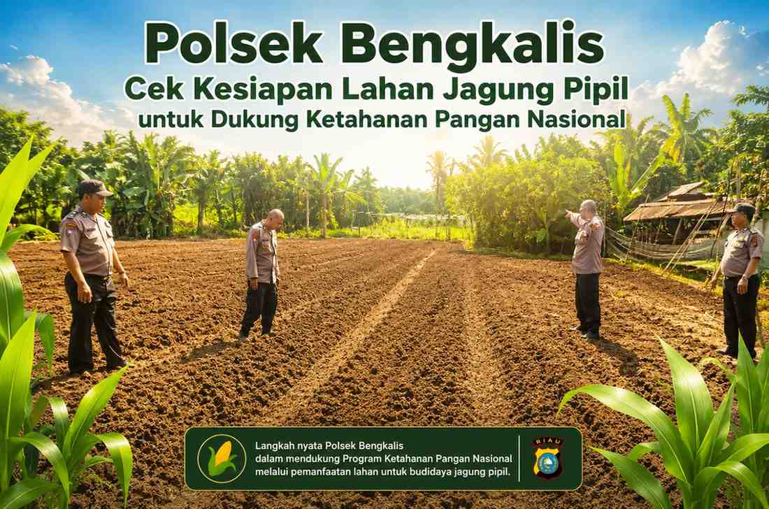 Polsek Bengkalis Cek Kesiapan Lahan Jagung Pipil untuk Dukung Ketahanan Pangan Nasional