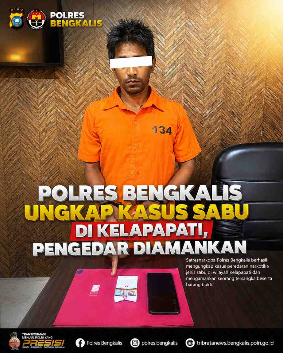 Polres Bengkalis Ungkap Kasus Sabu di Kelapapati, Pengedar Diamankan
