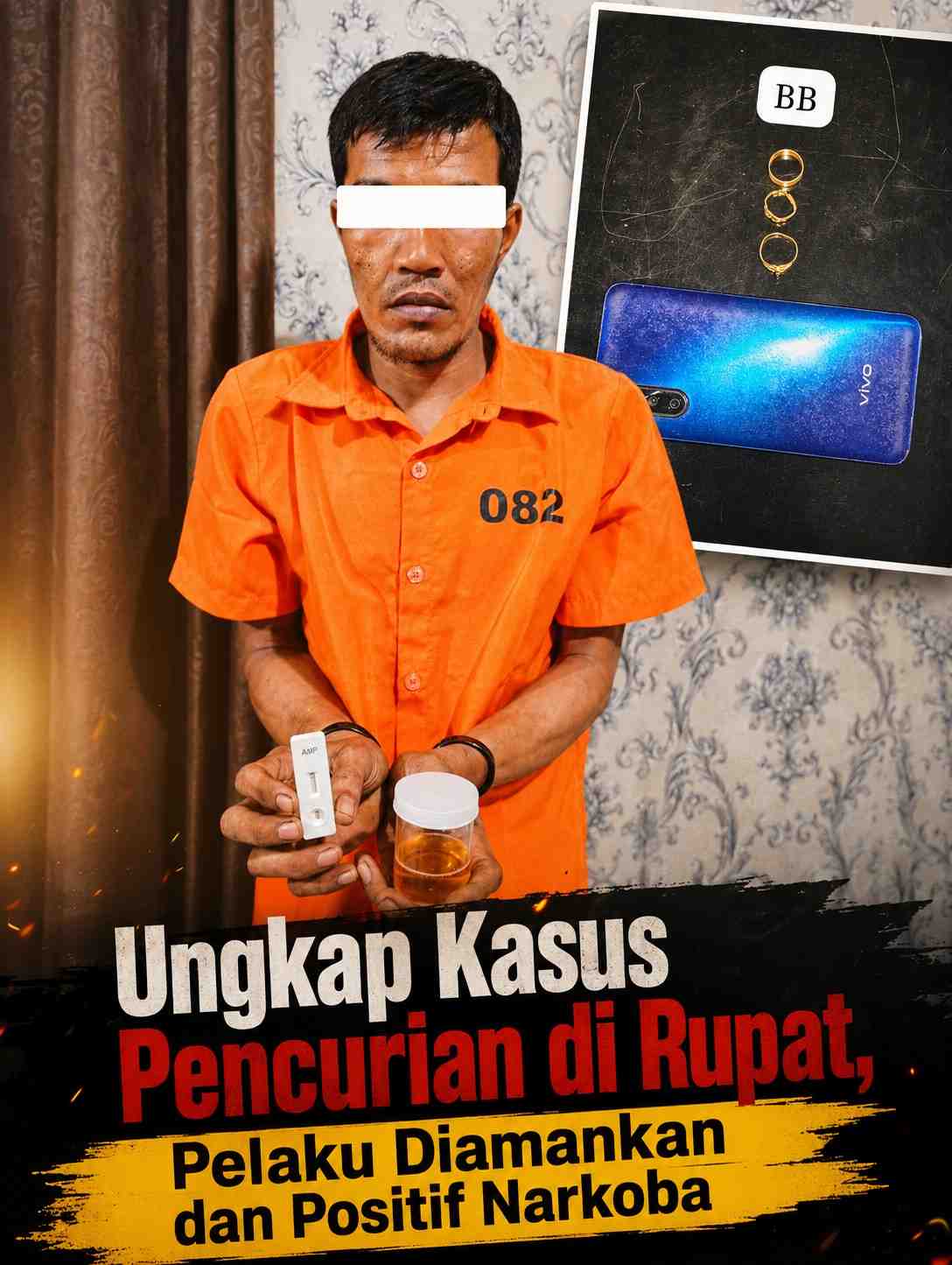 Ungkap Kasus Pencurian di Rupat, Pelaku Diamankan dan Positif Narkoba