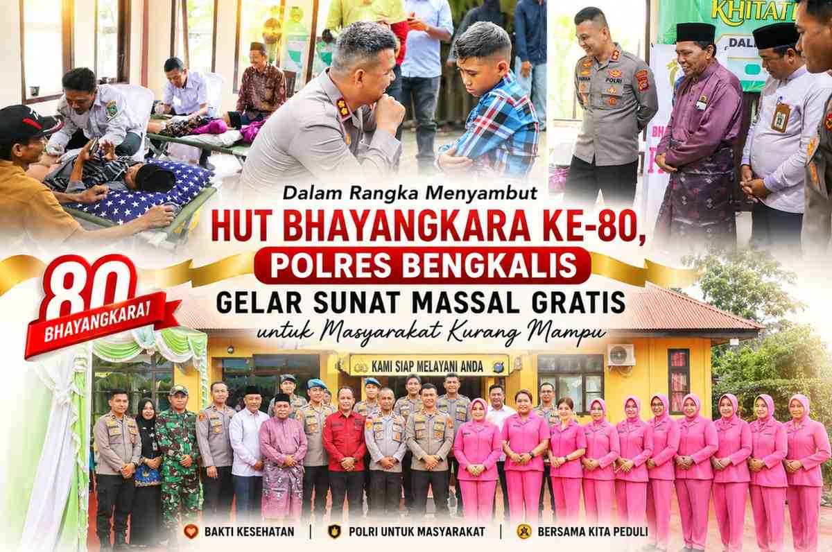 Dalam Rangka Menyambut HUT Bhayangkara ke-80, Polres Bengkalis Gelar Sunat Massal Gratis untuk Masyarakat Kurang Mampu