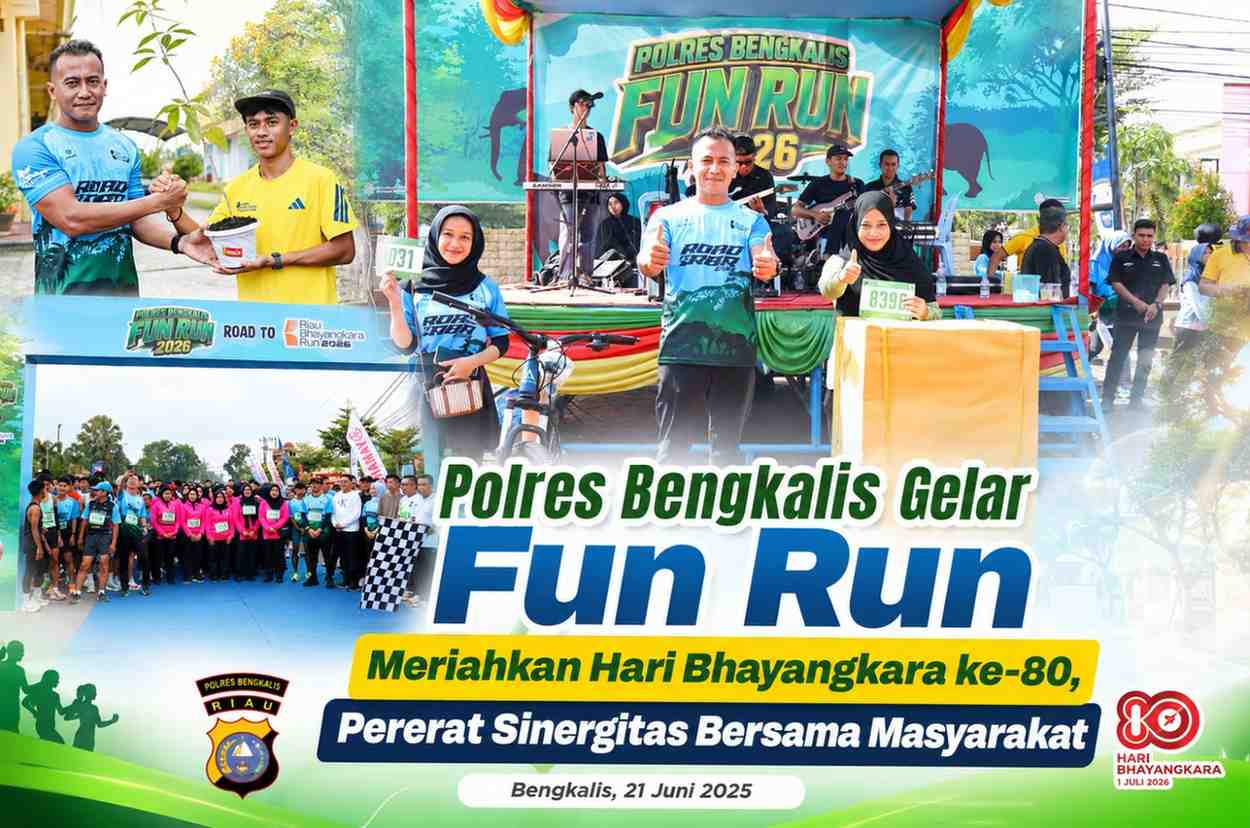 Polres Bengkalis Gelar Fun Run Meriahkan Hari Bhayangkara ke-80, Pererat Sinergitas Bersama Masyarakat