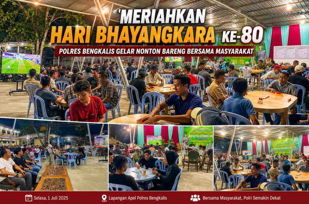 Meriahkan Hari Bhayangkara ke-80, Polres Bengkalis Gelar Nonton Bareng Bersama Masyarakat