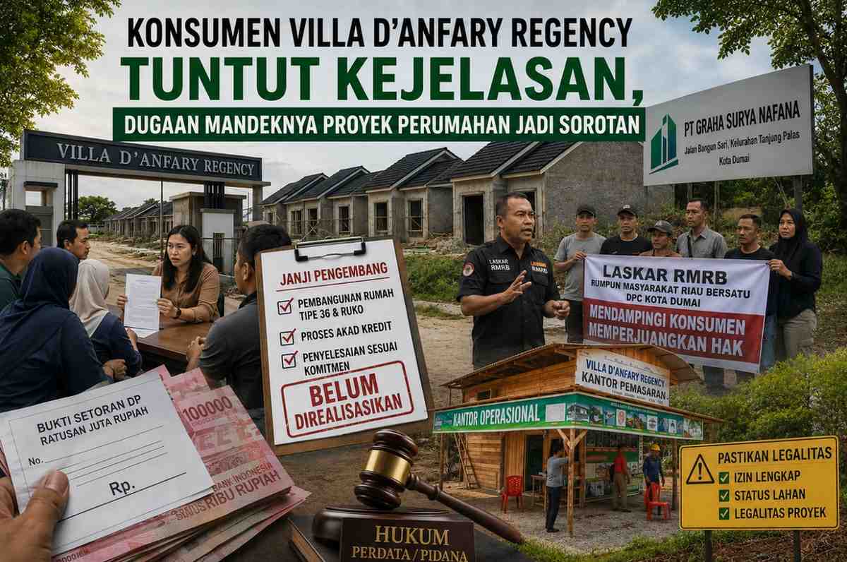 Konsumen Villa D'Anfary Regency Tuntut Kejelasan, Dugaan Mandeknya Proyek Perumahan Jadi Sorotan