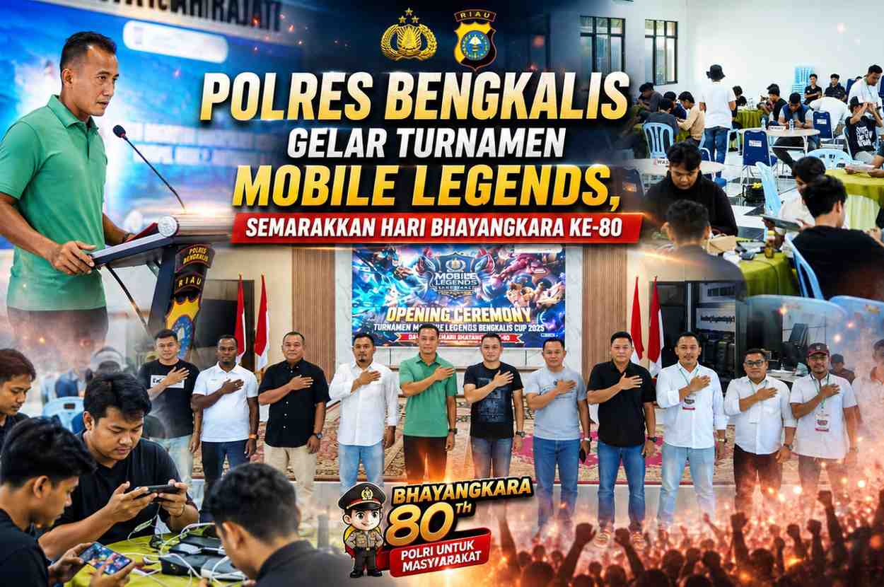 POLRES BENGKALIS GELAR TURNAMEN MOBILE LEGENDS, SEMARAKKAN HARI BHAYANGKARA KE-80