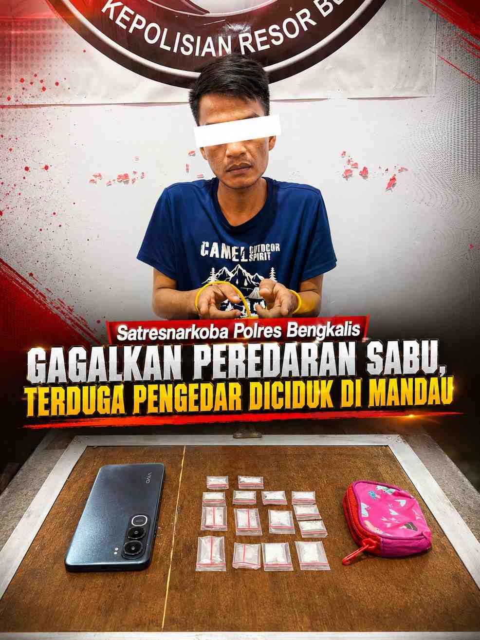 Satresnarkoba Polres Bengkalis Gagalkan Peredaran Sabu, Terduga Pengedar Diciduk di Mandau