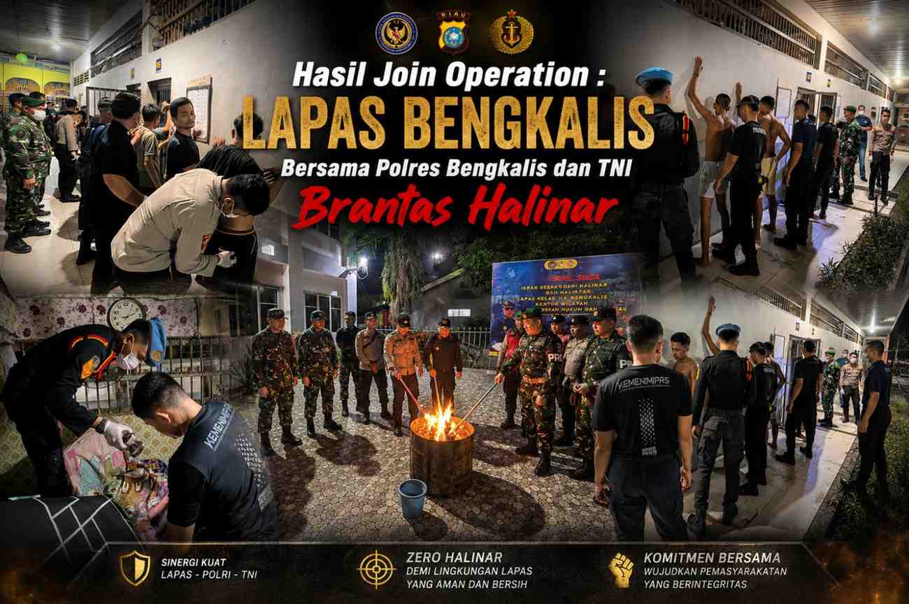 Hasil Join Operation : Lapas Bengkalis Bersama Polres Bengkalis dan TNI Brantas Halinar