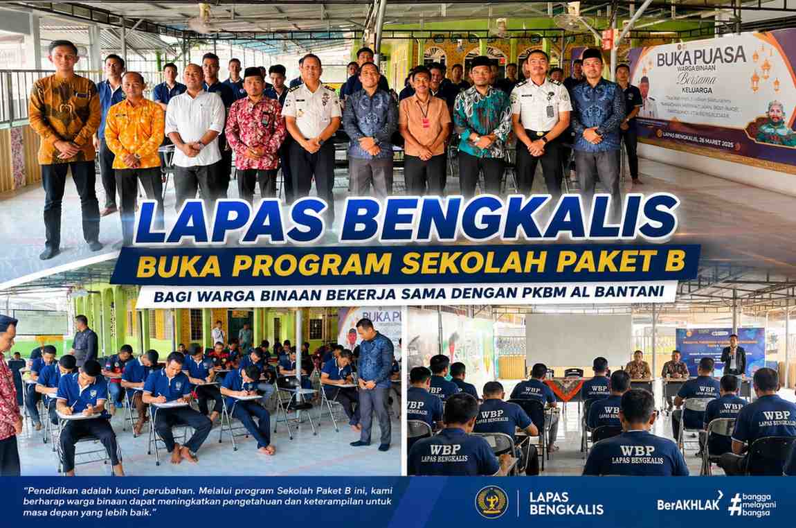 Lapas Bengkalis Buka Program Sekolah Paket Bagi Warga Binaan Bekerja Sama Dengan PKBM Al Bantani