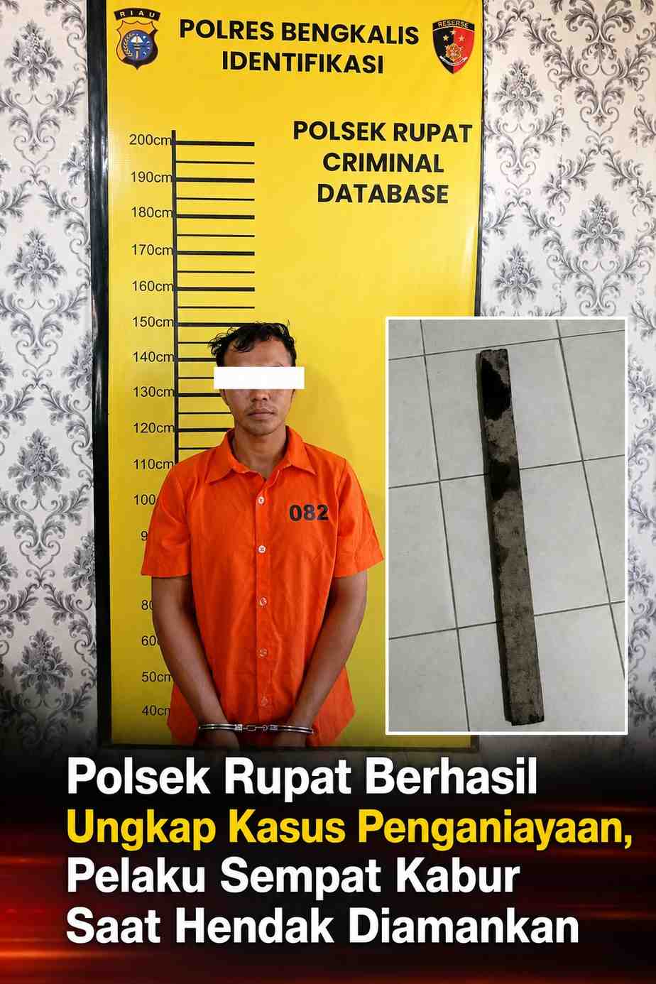 Polsek Rupat Berhasil Ungkap Kasus Penganiayaan, Pelaku Sempat Kabur Saat Hendak Diamankan