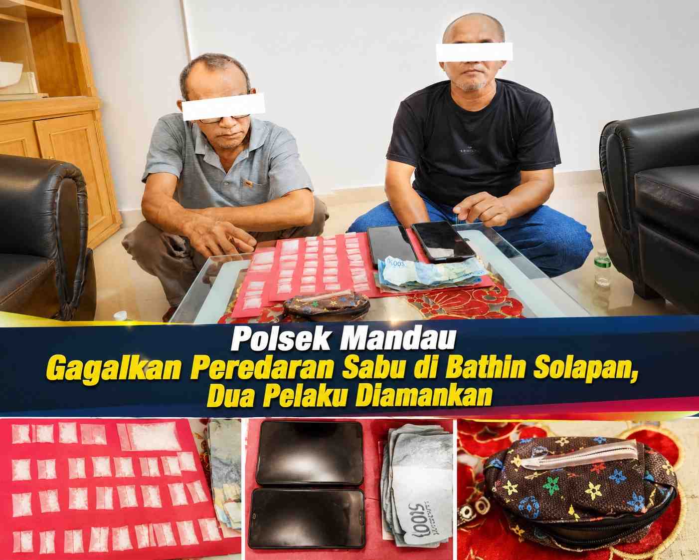 Polsek Mandau Gagalkan Peredaran Sabu di Bathin Solapan, Dua Pelaku Diamankan