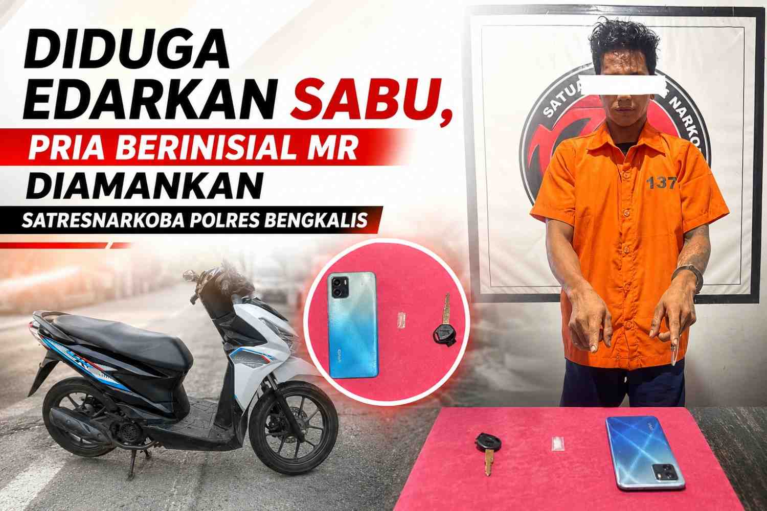 Diduga Edarkan Sabu, Pria Berinisial MR Diamankan Satresnarkoba Polres Bengkalis