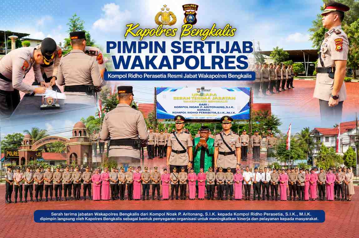 Kapolres Bengkalis Pimpin Sertijab Wakapolres, Kompol Ridho Perasetia Resmi Jabat Wakapolres Bengkalis