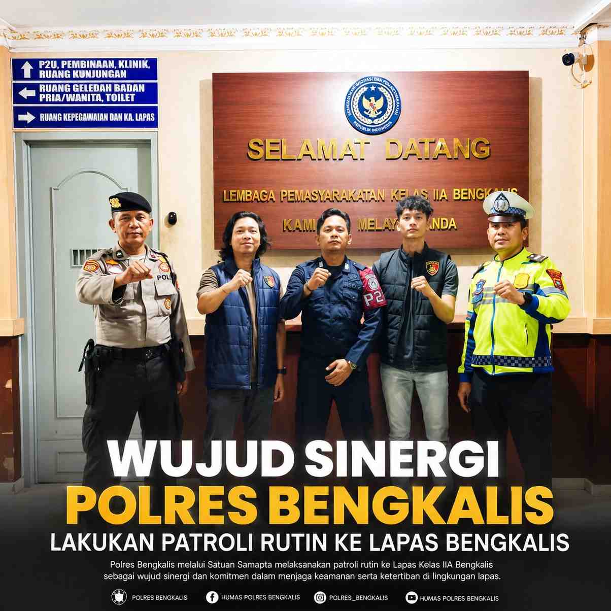 Wujud Sinergi Polres Bengkalis Lakukan Patroli Rutin Ke Lapas Bengkalis