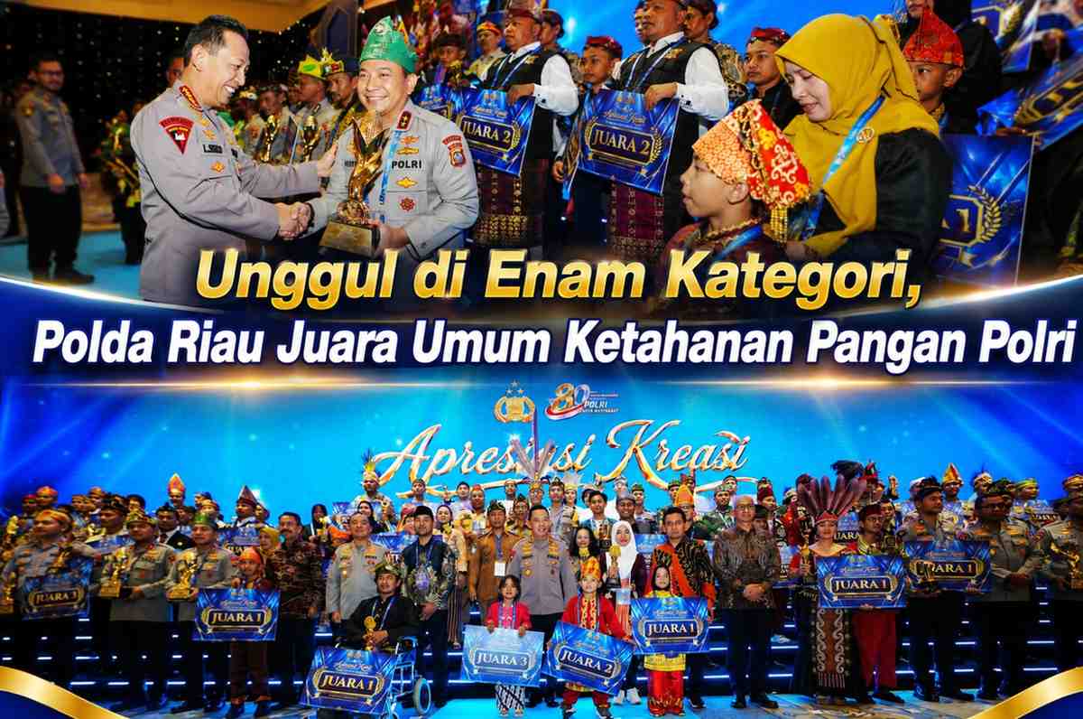 Unggul di Enam Kategori, Polda Riau Juara Umum Ketahanan Pangan Polri